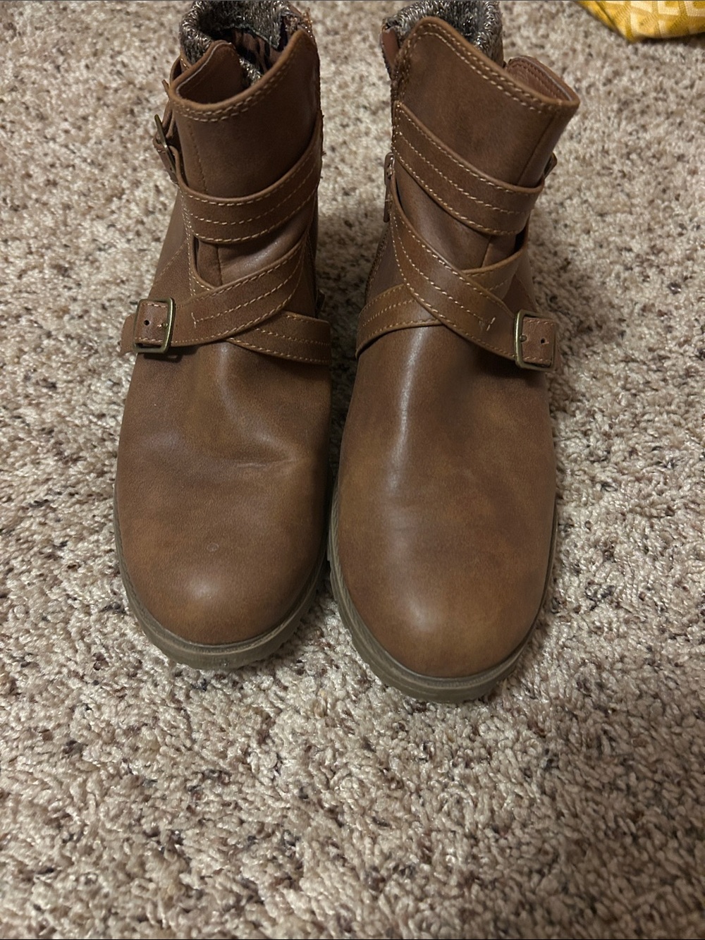 wonder nation Brown Buckle Strap Ankle Boots
